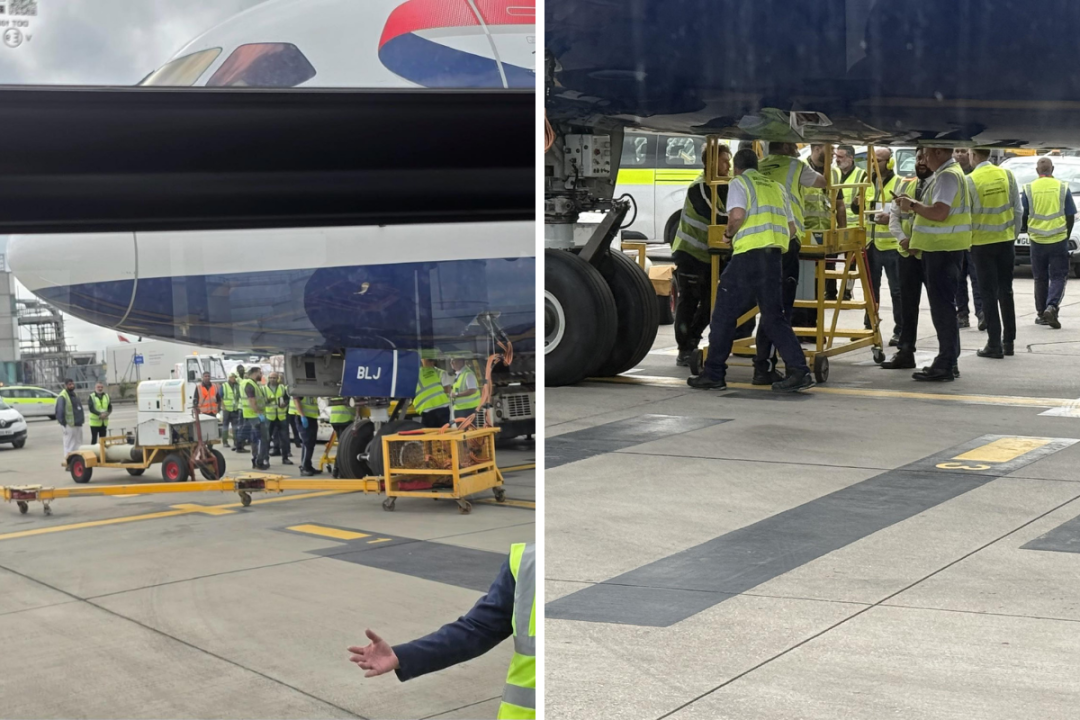 英国航空公司飞机被工程台阶刺穿