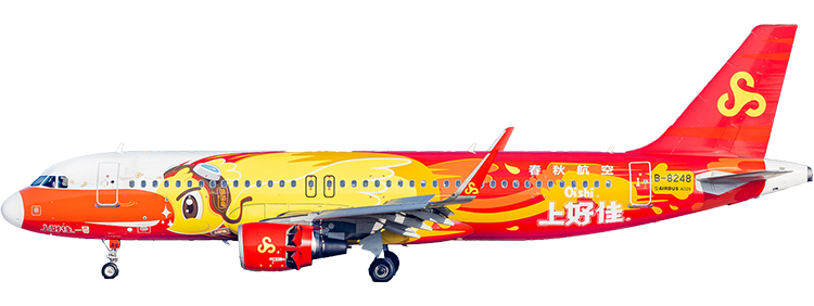 航空公司：春秋航空 空中巴士A320